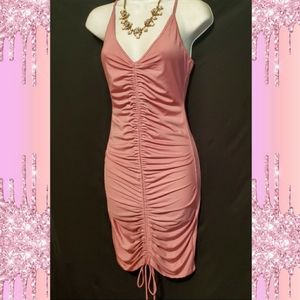 Sexy Fashion Nova Ruched Pink Dress S